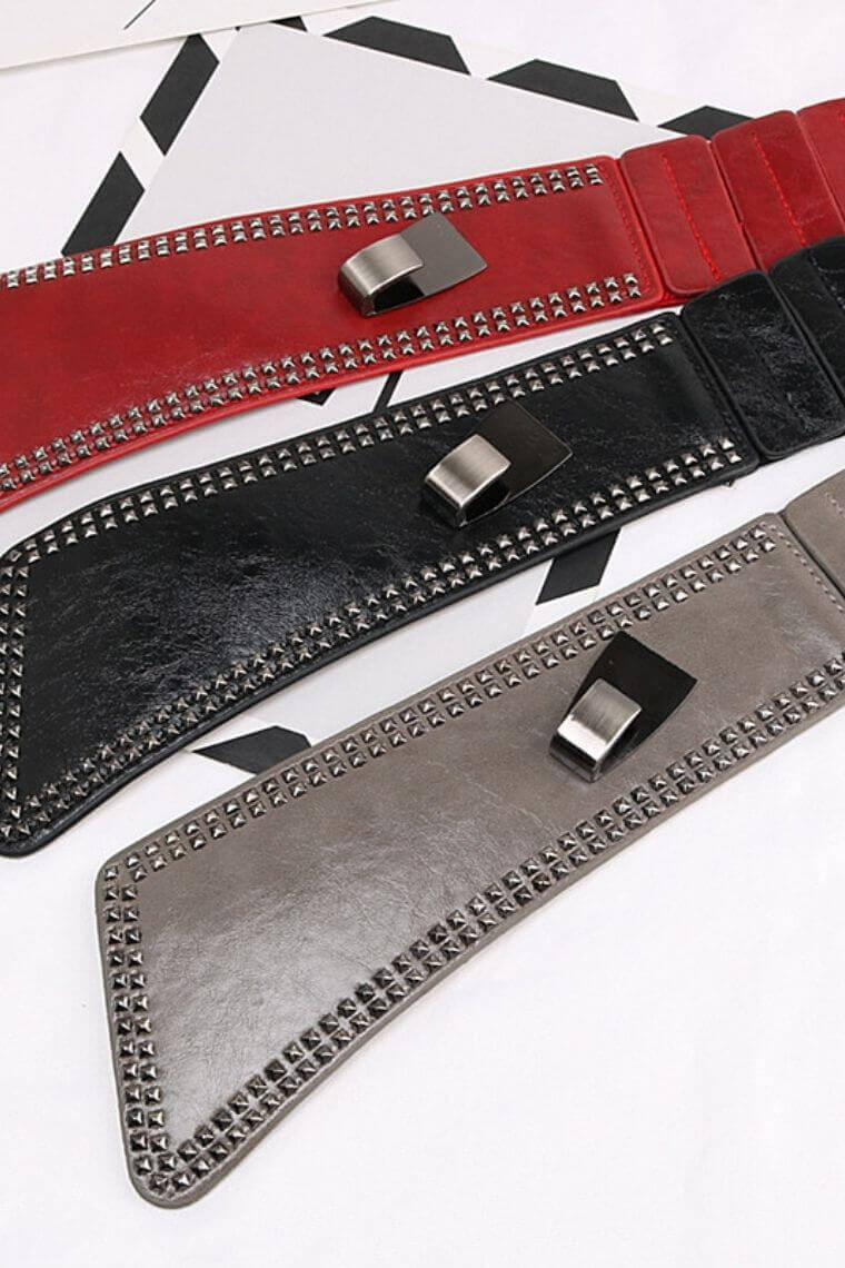 punky wide vegan belt with elastic band